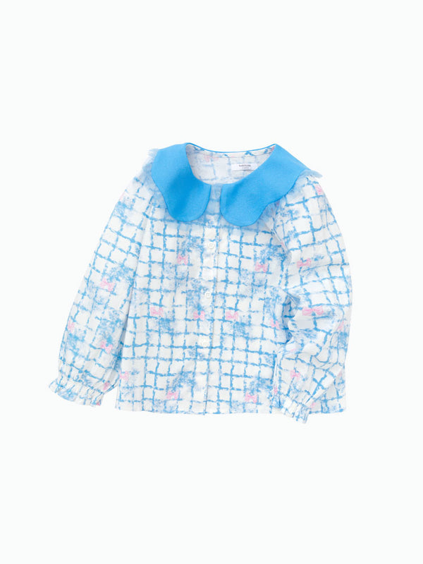 Toddler Girl Printing Sweet Lapel Long-Sleeved Shirt208322102003
