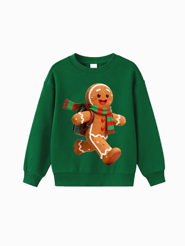 balabala Unisex Kids Christmas 3D Walking Gingerbread Man Sweatshirt
