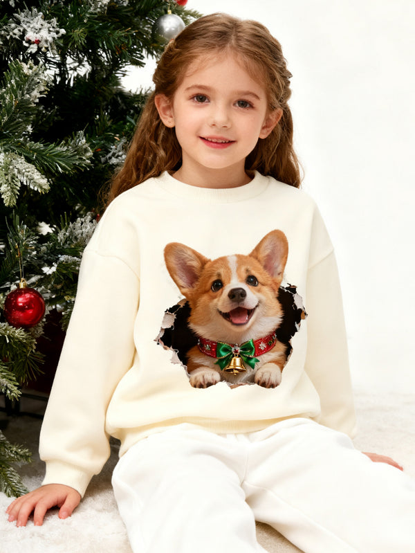 balabala Unisex Kids Christmas 3D Corgi Dog Puppy Sweatshirt
