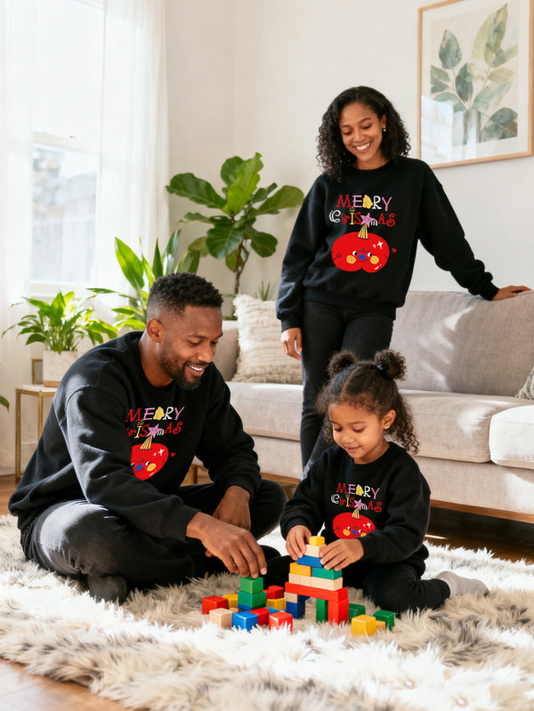 balabala Unisex Kids Christmas Cute Black Sweatshirt