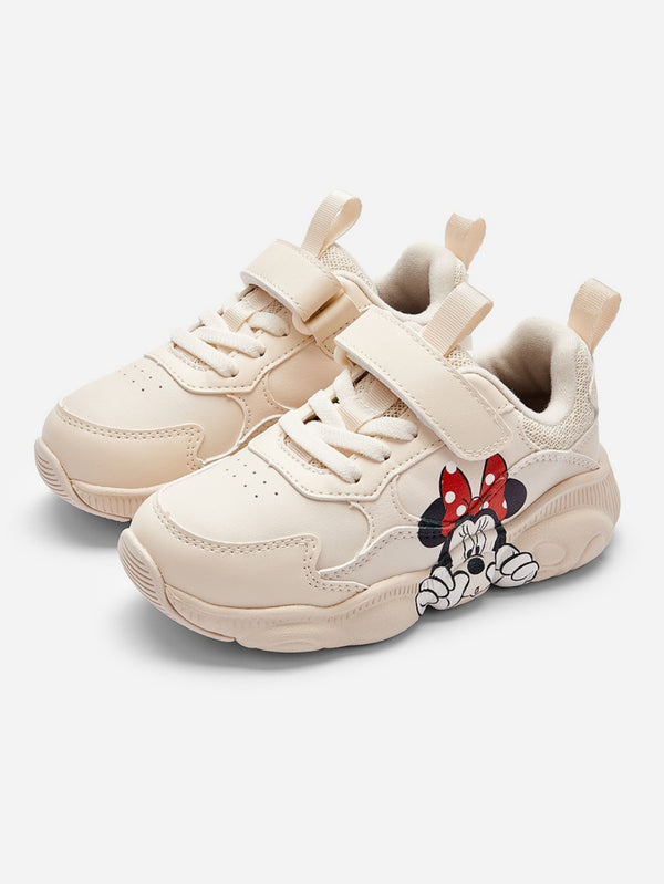 Balabala Toddler Girl Disney Cute Beige Sneakers Board Shoes