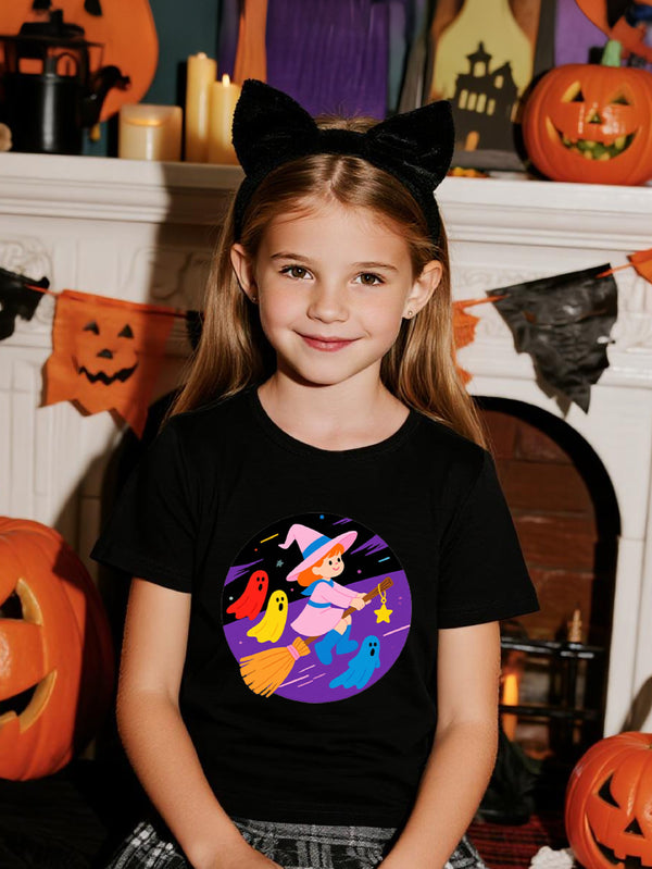 Phù thủy ma Halloween Tee-Colorful Witch
