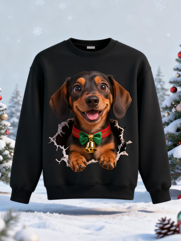 balabala Unisex Kids Christmas 3D Dachshund Dog Puppy Sweatshirt