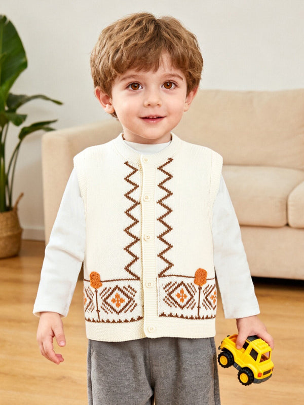 【Little Octopus IP】Vest New Spring 2025 Boys Baby Knitted Vest
