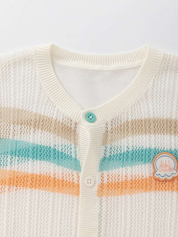 White Yellow Baby Boy Wool Cardigan