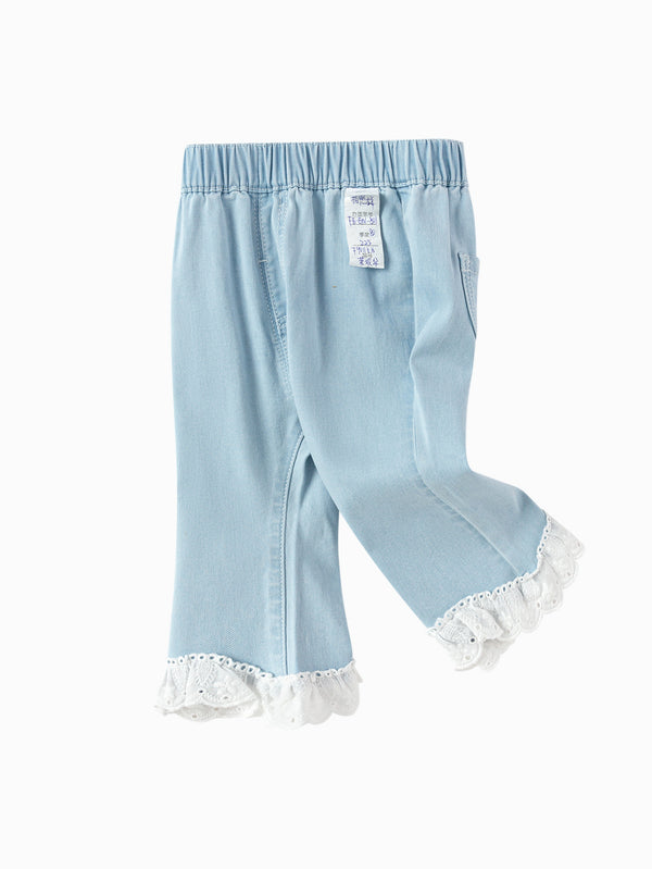 Denim Light Blue Baby Girl Denim Trousers