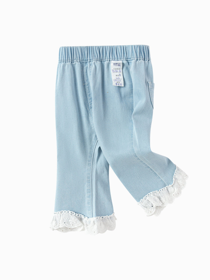 Denim Light Blue Baby Girl Denim Trousers