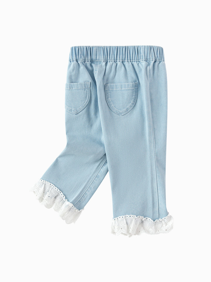 Denim Light Blue Baby Girl Denim Trousers