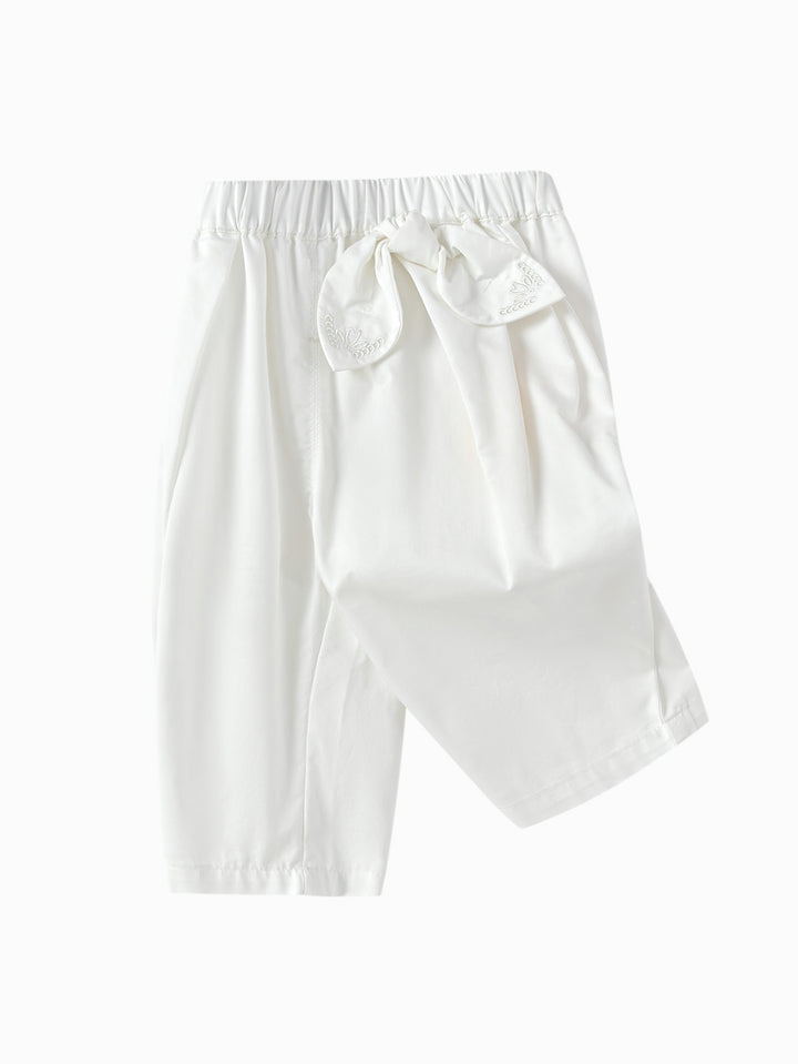 Raw White Baby Girl Woven Trousers