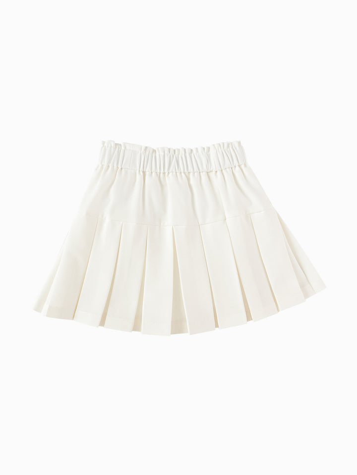 Raw White Baby Girl Woven Shorts