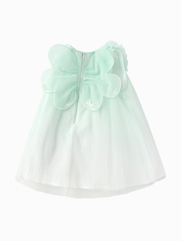 Pink Green Baby Girl Woven Dress