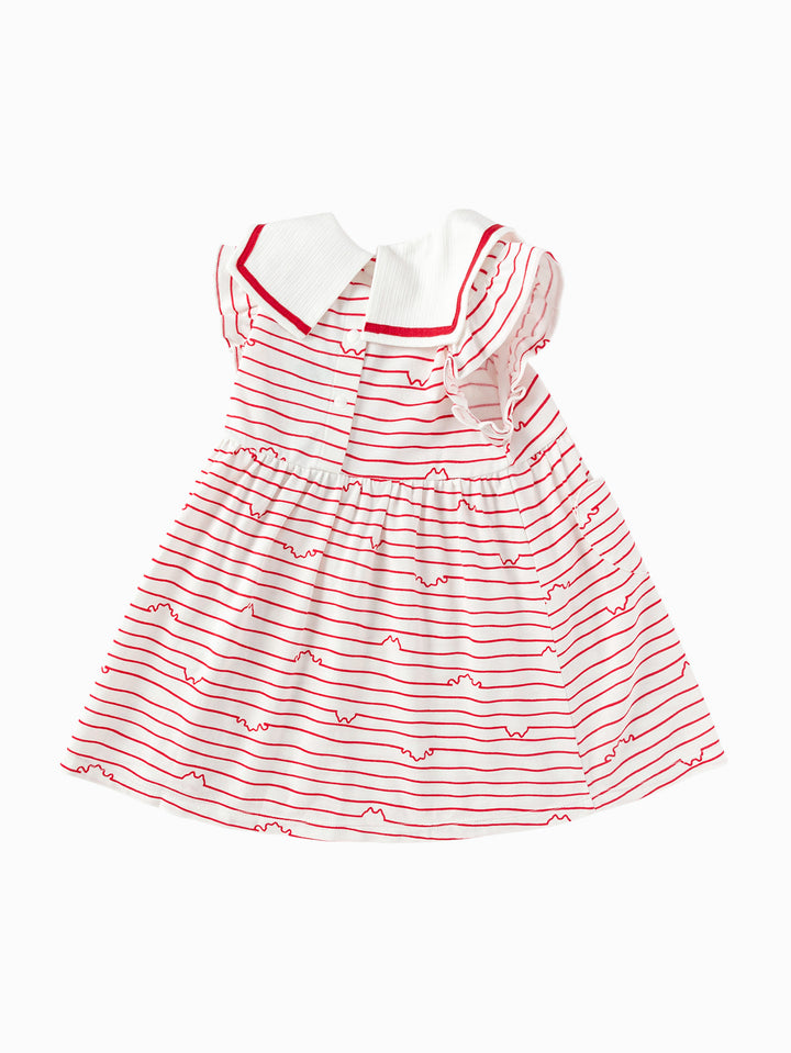 Red White Baby Girl Knit Dress