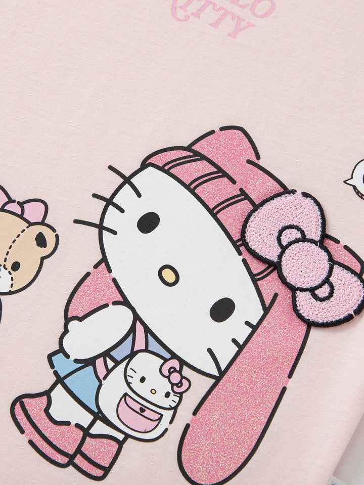 Visions Pink Baby Girl Round V-Neck Short Sleeve T-Shirt