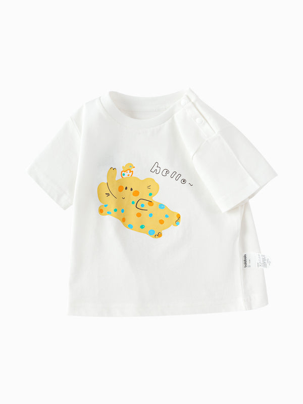 Raw White Baby Unisex Round V-Neck Short Sleeve T-Shirt