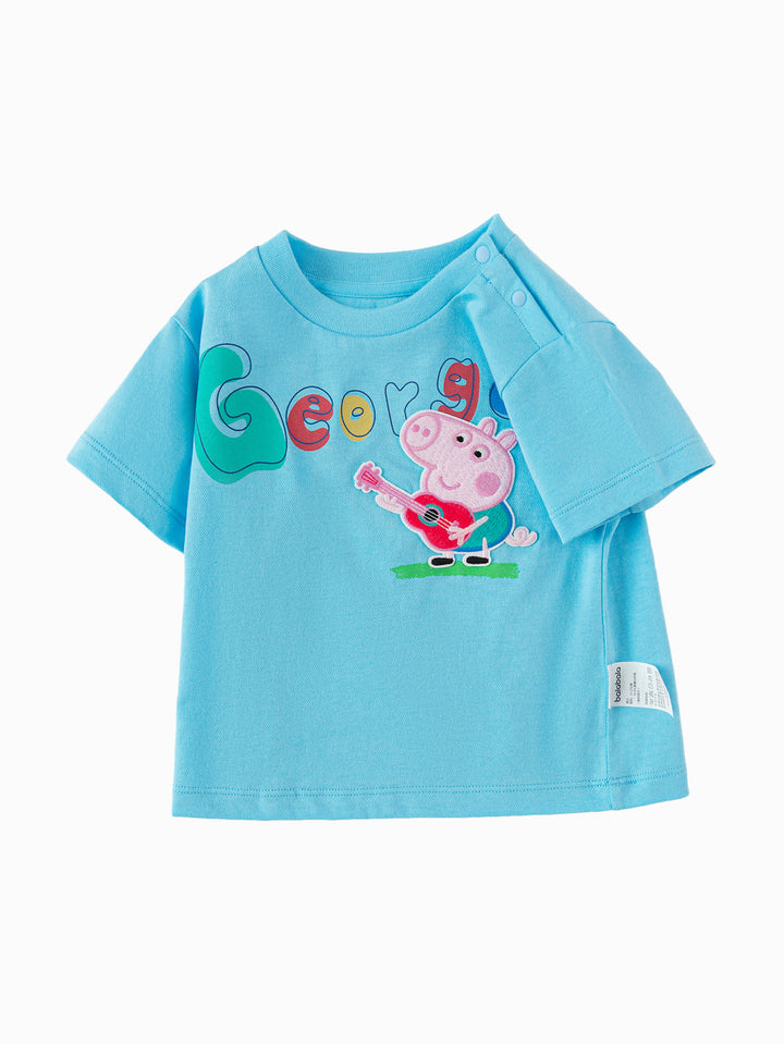 Blue Baby Unisex Round V-Neck Short Sleeve T-Shirt