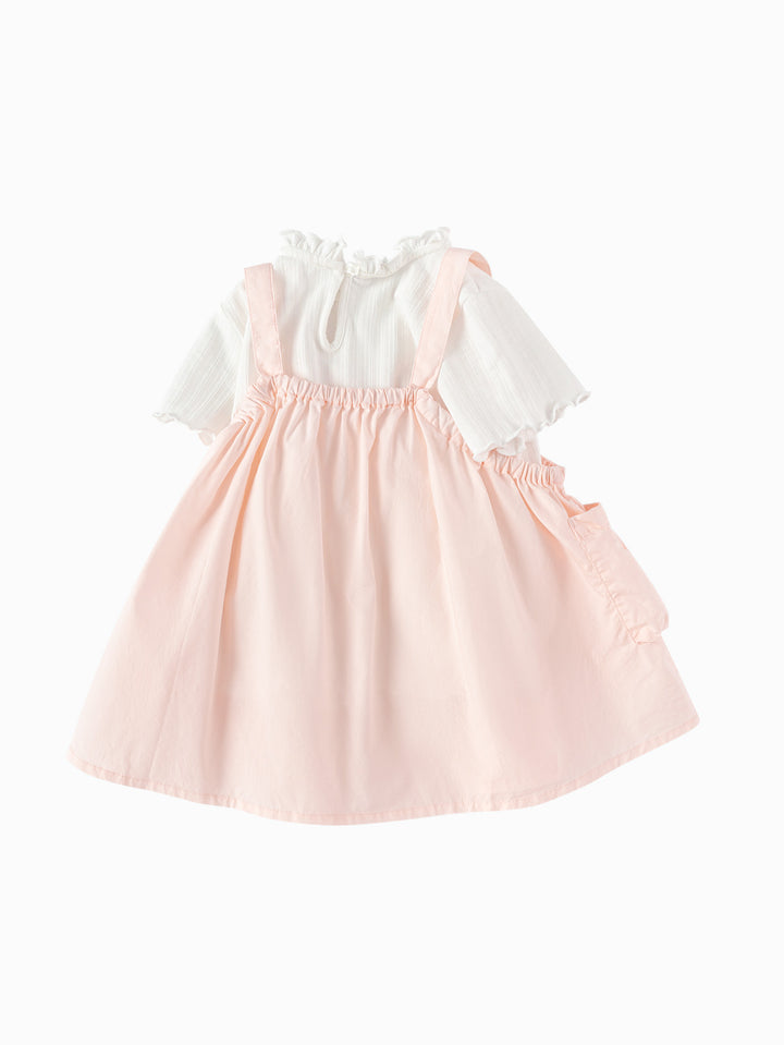 Visions Pink Baby Girl Woven Short Sleeve Suit