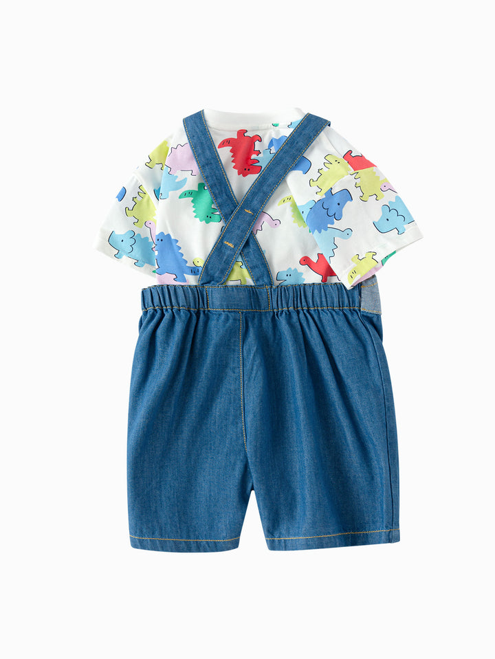 White Baby Boy Denim Short Sleeve Suit