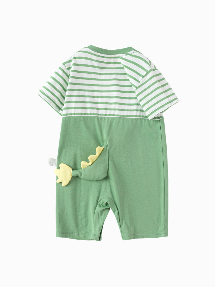 White Green Baby Unisex Knit Jumpsuit