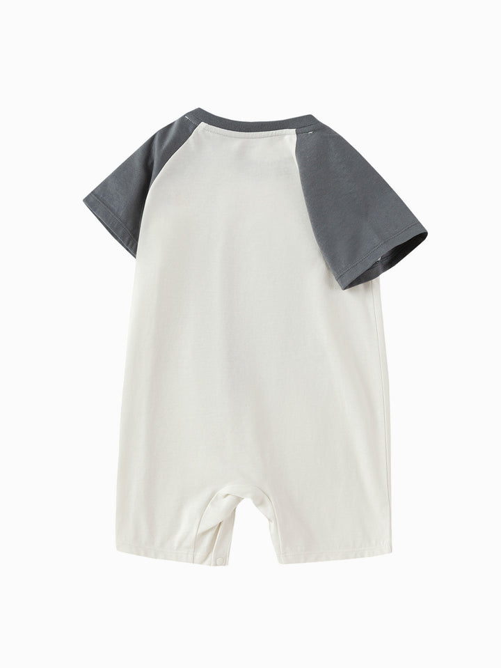 White Gray Baby Unisex Knit Jumpsuit