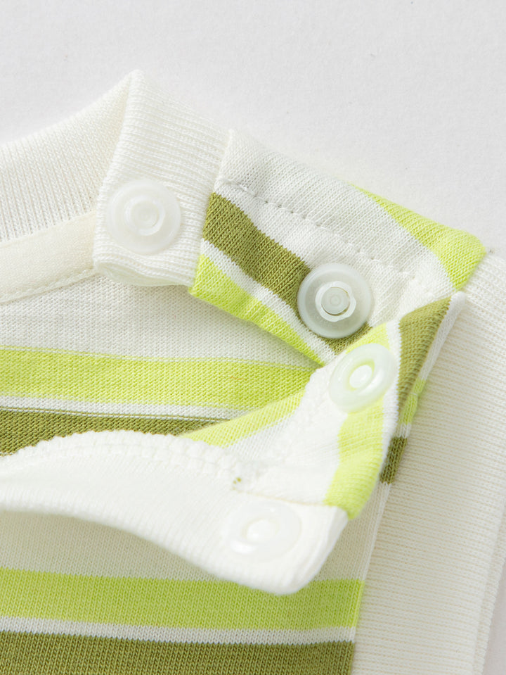 White Green Baby Unisex Knit Jumpsuit