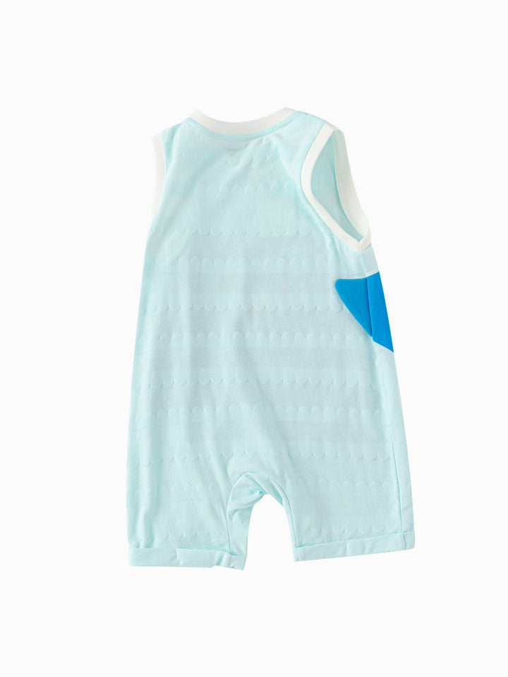 Powder Blue Baby Unisex Knit Jumpsuit