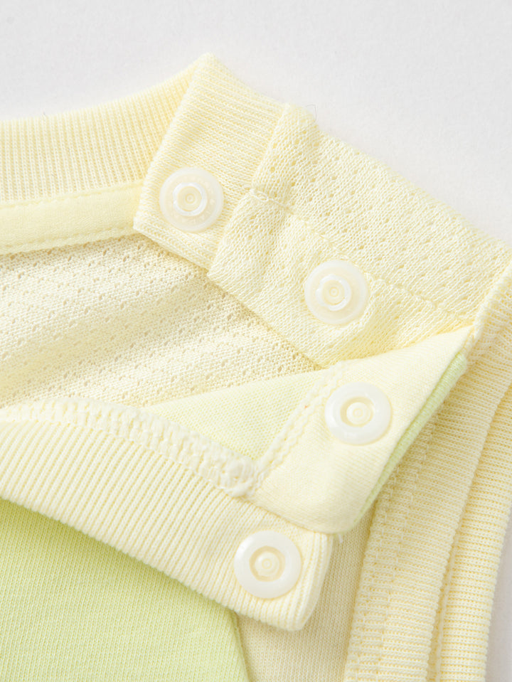 White Yellow Baby Unisex Knit Jumpsuit