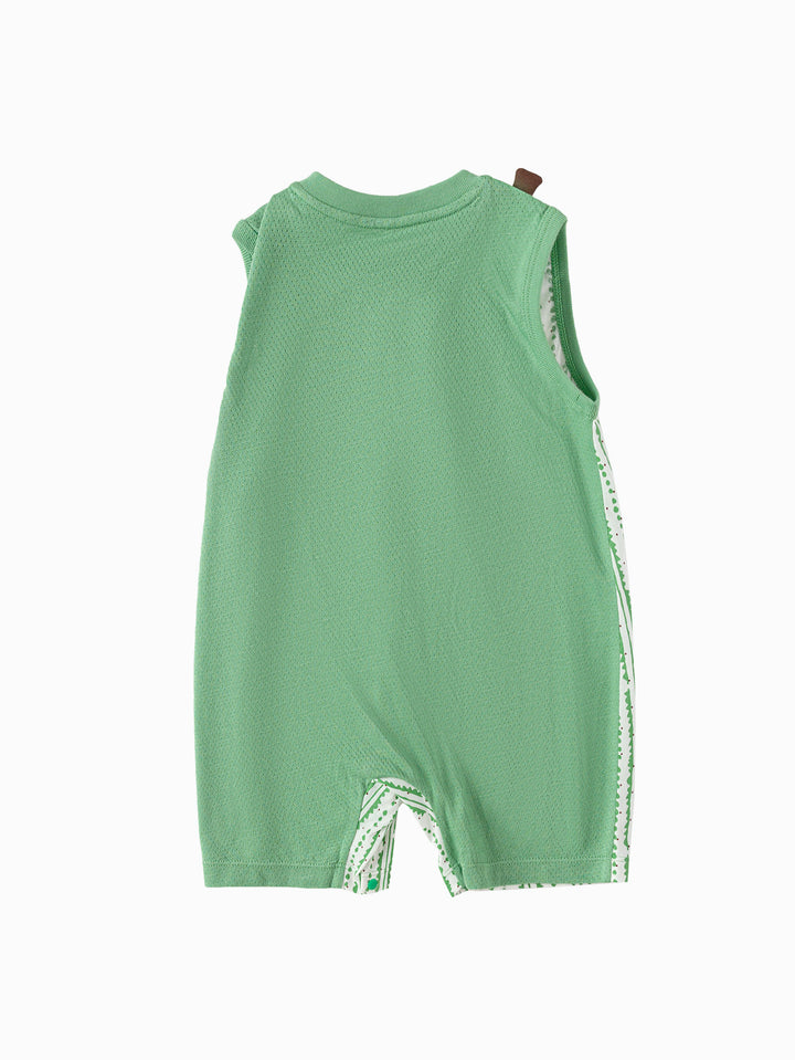 White Green Baby Unisex Knit Jumpsuit