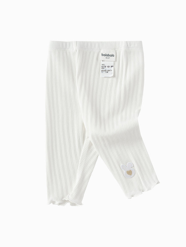 Raw White Baby Girl Base Cropped Trousers