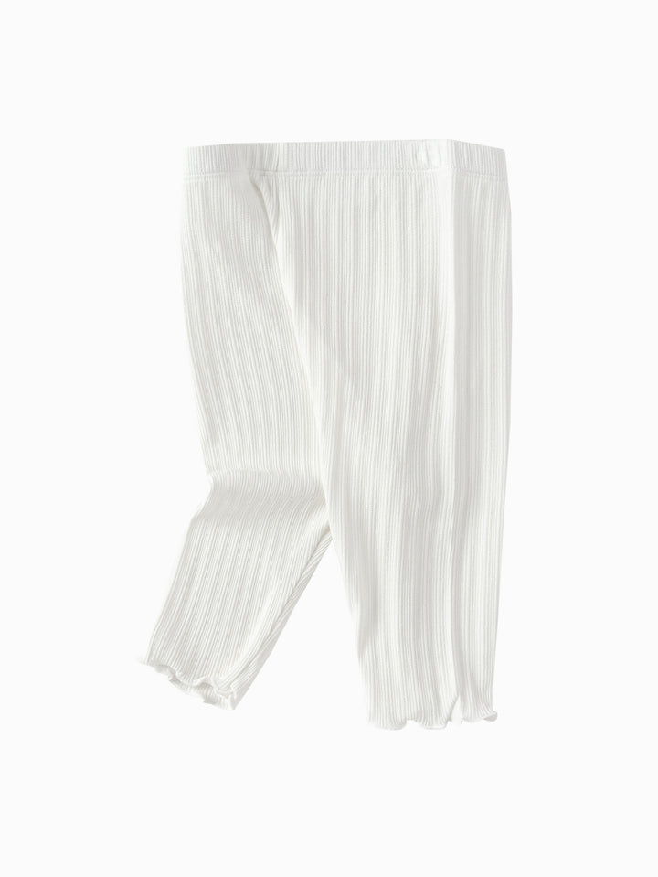 Raw White Baby Girl Base Cropped Trousers