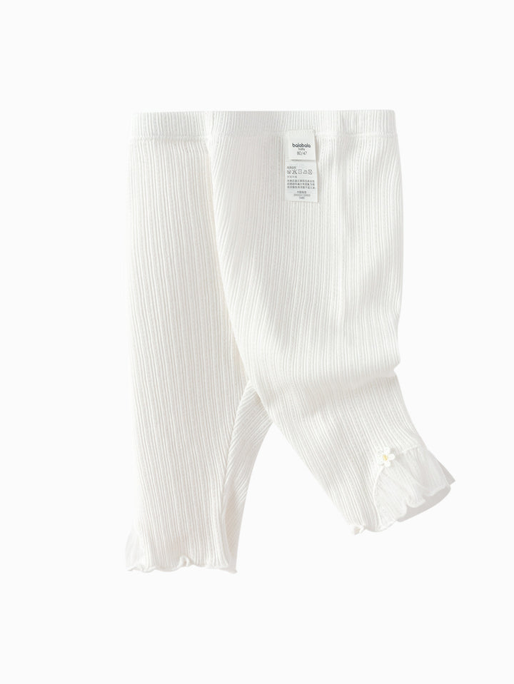 Raw White Baby Girl Base Cropped Trousers