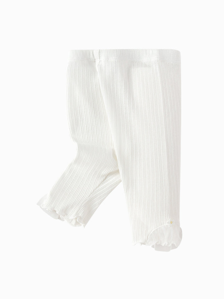 Raw White Baby Girl Base Cropped Trousers