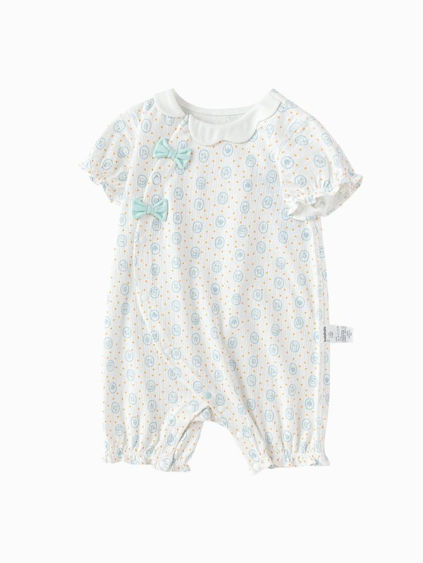 Green Baby Unisex Underwear Suit With A Side Open Jumpsuit