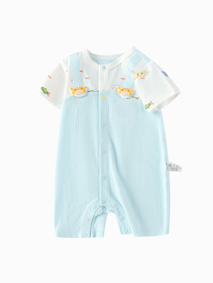 Blue Baby Unisex Underwear Suit In A Straight Open Jumpsuit