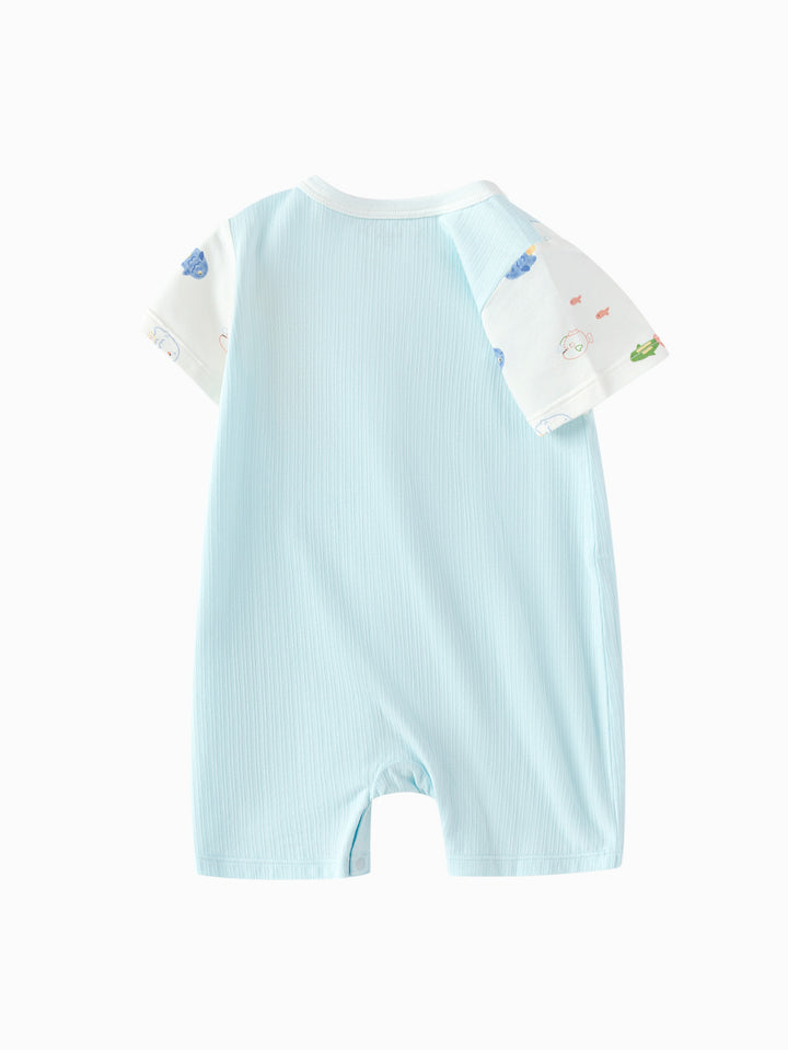 Blue Baby Unisex Underwear Suit In A Straight Open Jumpsuit