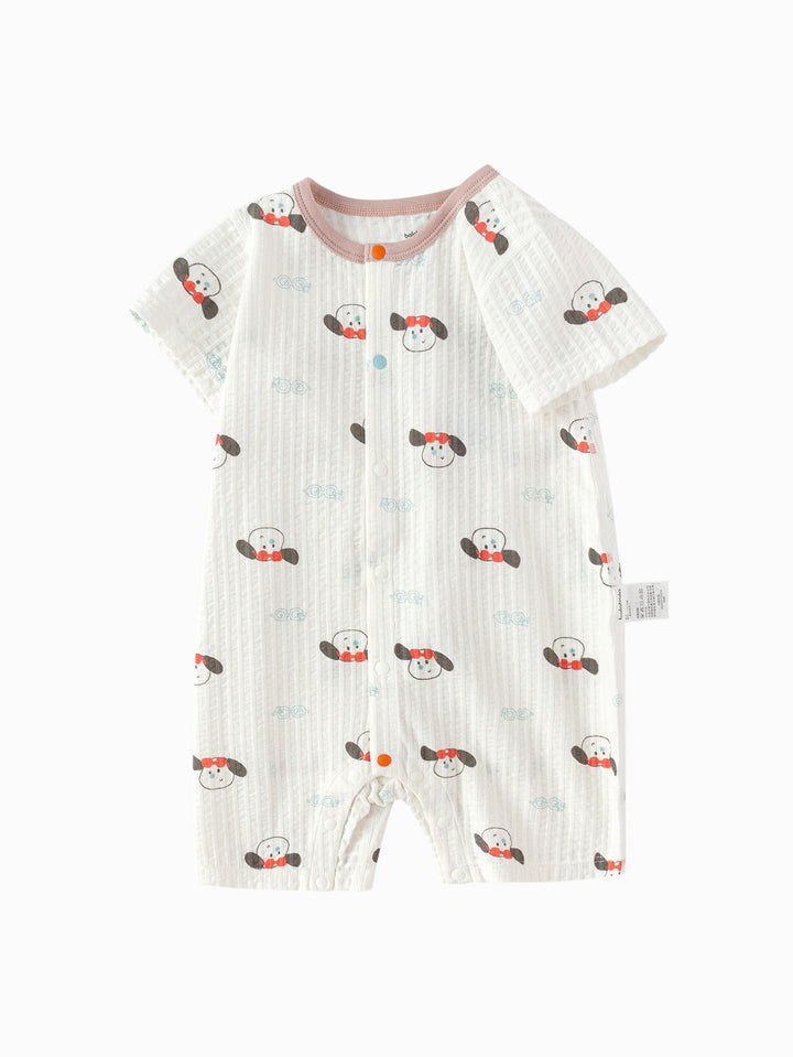 White Baby Unisex Underwear Suit In A Straight Open Jumpsuit