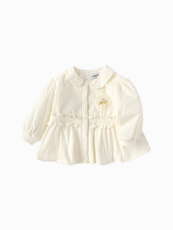 Girl Baby Clothes Off-White Three-Dimensional Seal Casual Clothes