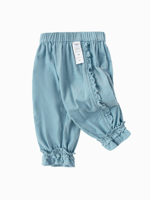 Girl Baby Clothes Powderblue Solid Color Trousers