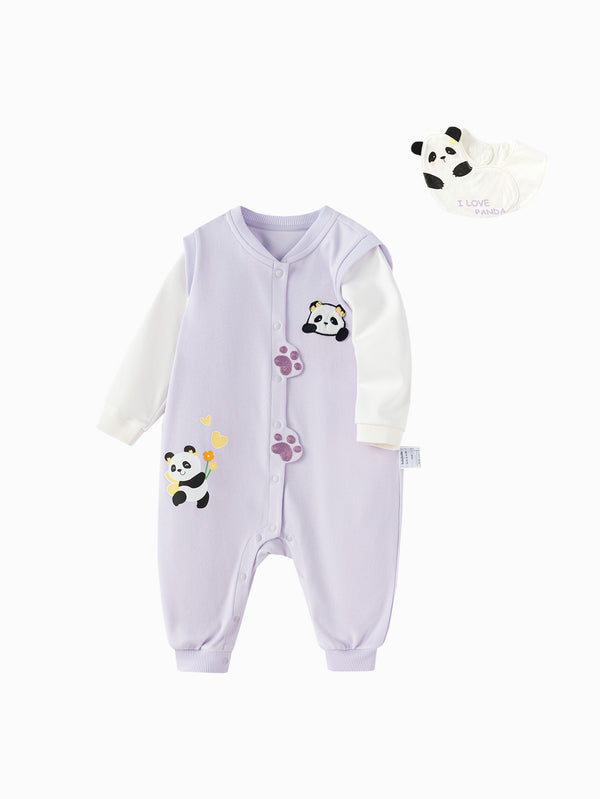 Unisex Baby Clothes Violet Stripes Baby Outdoor Jumpsuit