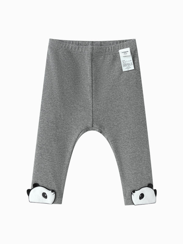 Girl Baby Clothes Medium Melange Gray Panda Legging