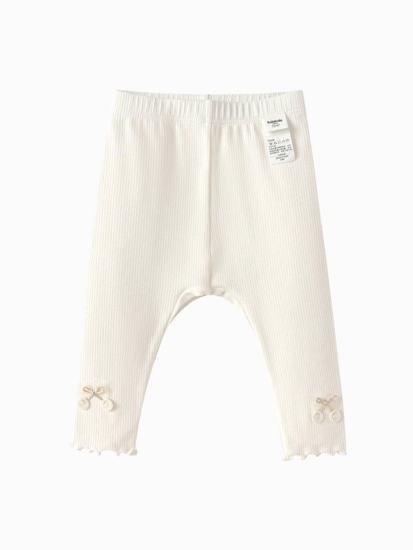 Girl Baby Clothes Off-White Bow Legging