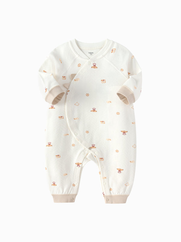 Unisex Baby Clothes White Coffee Hue Baby Jumpsuit