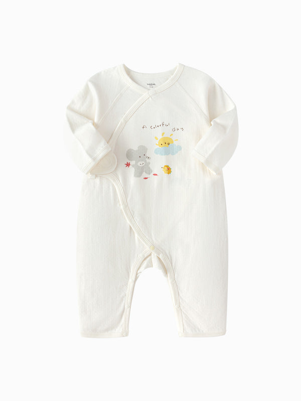 Unisex Baby Clothes Off-White Animal Baby Jumpsuit