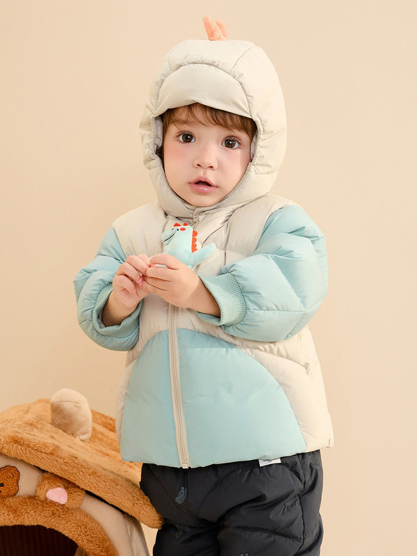 Balabala Animal Hoodie Toddler Down Jacket - 3d Dinosaur & Penguin Plush Toy Coat, 90% witte eend omlaag, baby winterkleding