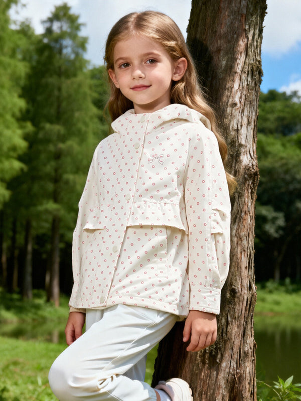 Áo 2025 Mùa xuân cô gái mới trẻ em dệt đồ thông thường