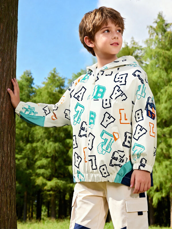 Balabala children's soft shell coat for boys 2025 spring new style hooded top