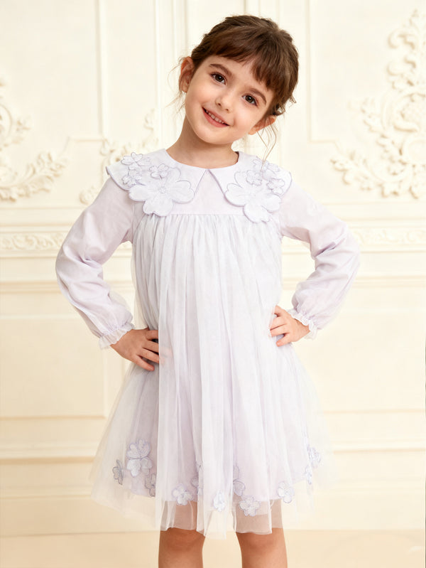 Balabala Children's Dress Toddler Girls High-Waist Tulle Skirt 2025 Spring New Arrival Dress