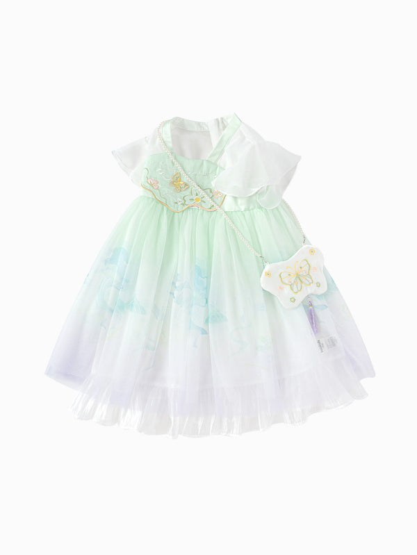 balabala Toddler Girl Dream Style Woven One-Piece Dress