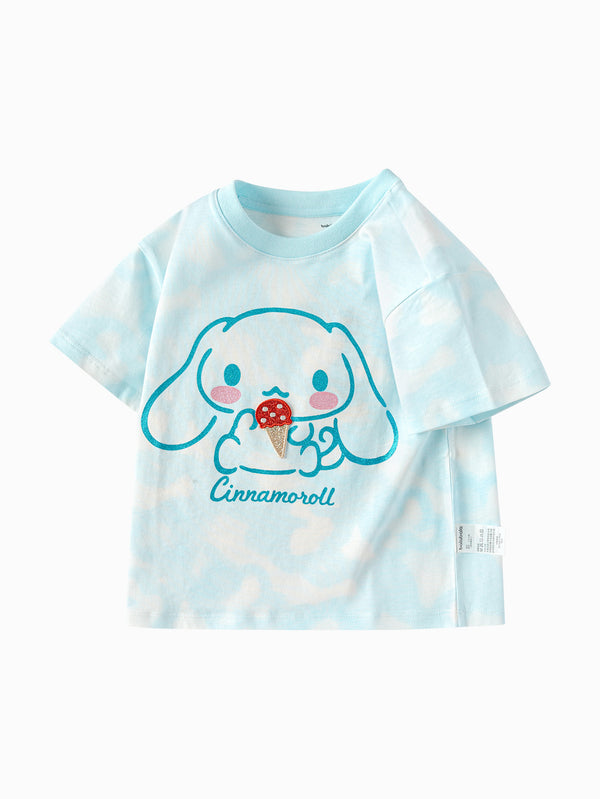 balabala Toddler Girl Have Fun Style Round V-Neck Short Sleeve T-Shirt