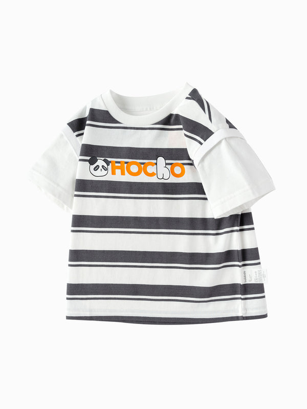 balabala Toddler Boy Explore Style Round V-Neck Short Sleeve T-Shirt
