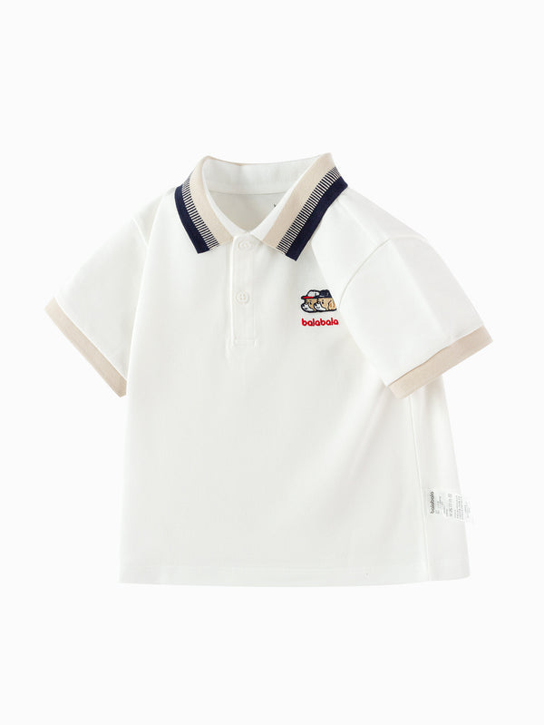 balabala Toddler Boy Have Fun Style Lapel Short Sleeve T-Shirt